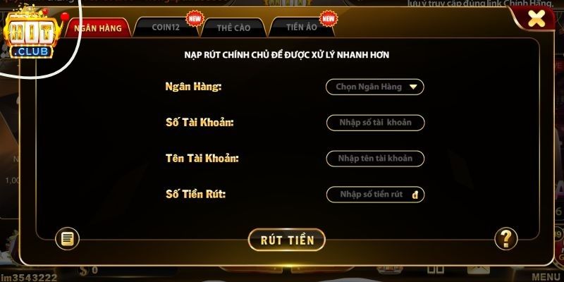 Rút Tiền Hitclub - Hướng Dẫn Thao Tác Nhanh, Hiệu Quả Nhất Hướng dẫn các bước để thực hiện rút tiền Hitclub thành công