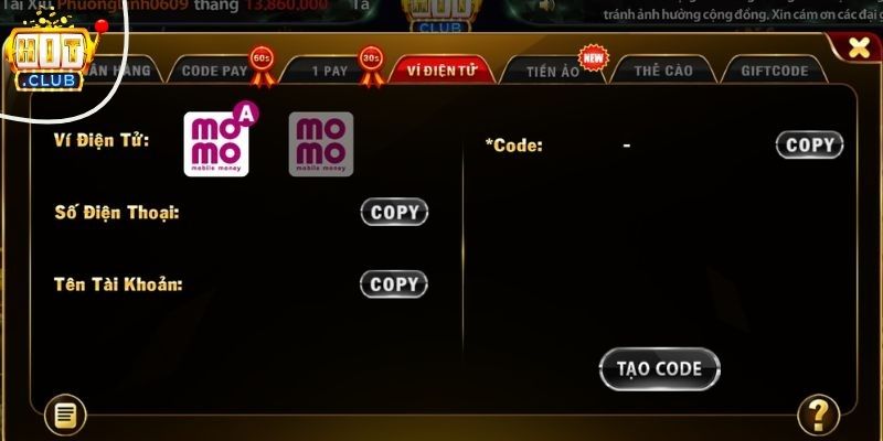 Hướng Dẫn Nạp Tiền Hitclub Bằng Các Cách Đơn Giản Nhất Hướng dẫn các bước nạp tiền vào Hitclub qua ví điện tử