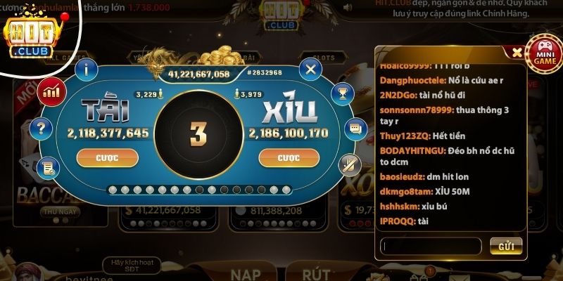 Tài xỉu tựa game phổ biến tại cổng game HITCLUB