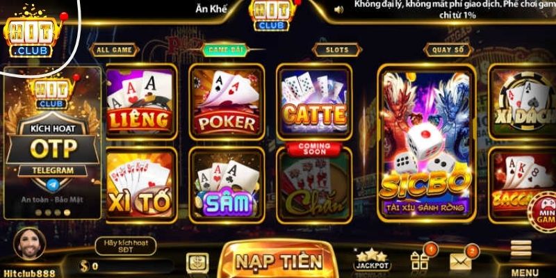 Top game bài Hitclub được chơi nhiều nhất 